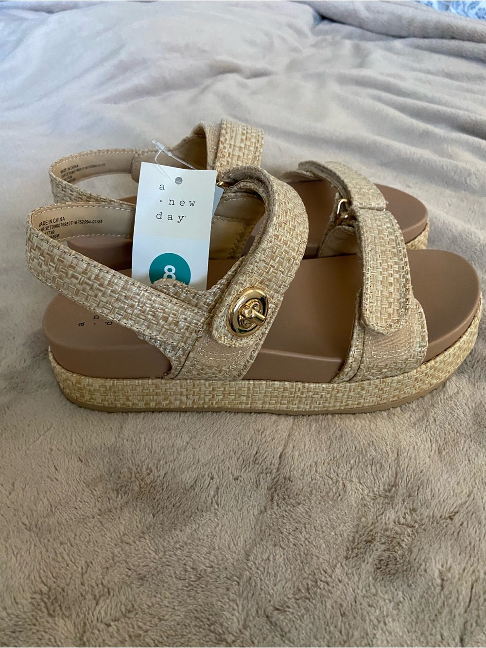 NWT A New Day Tanner platform double strap sandals.
